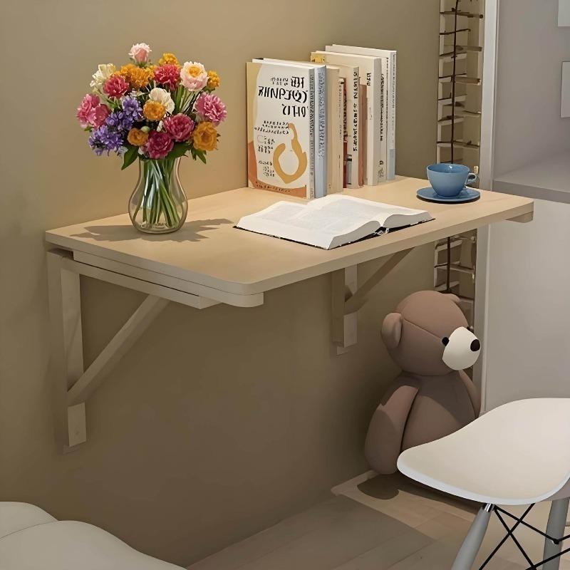 Wall Mounted Desk Fold - 벽걸이형 접이식 테이블 직사각형 단단한 나무