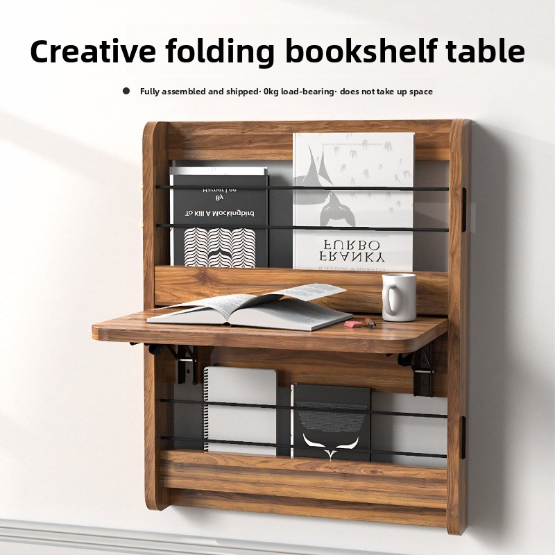 Wall Mounted Desk Fold - 벽걸이 접이식 책상 공간 절약형 원목