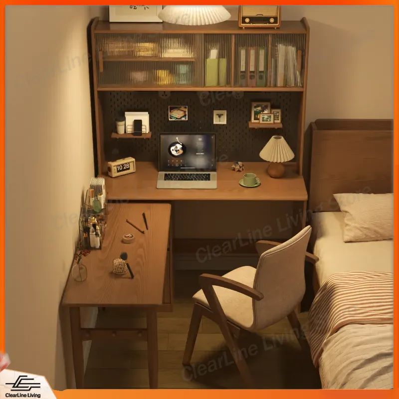 Wall Mounted Desk Fold - 단단한 나무 코너 접이식 책상 책장