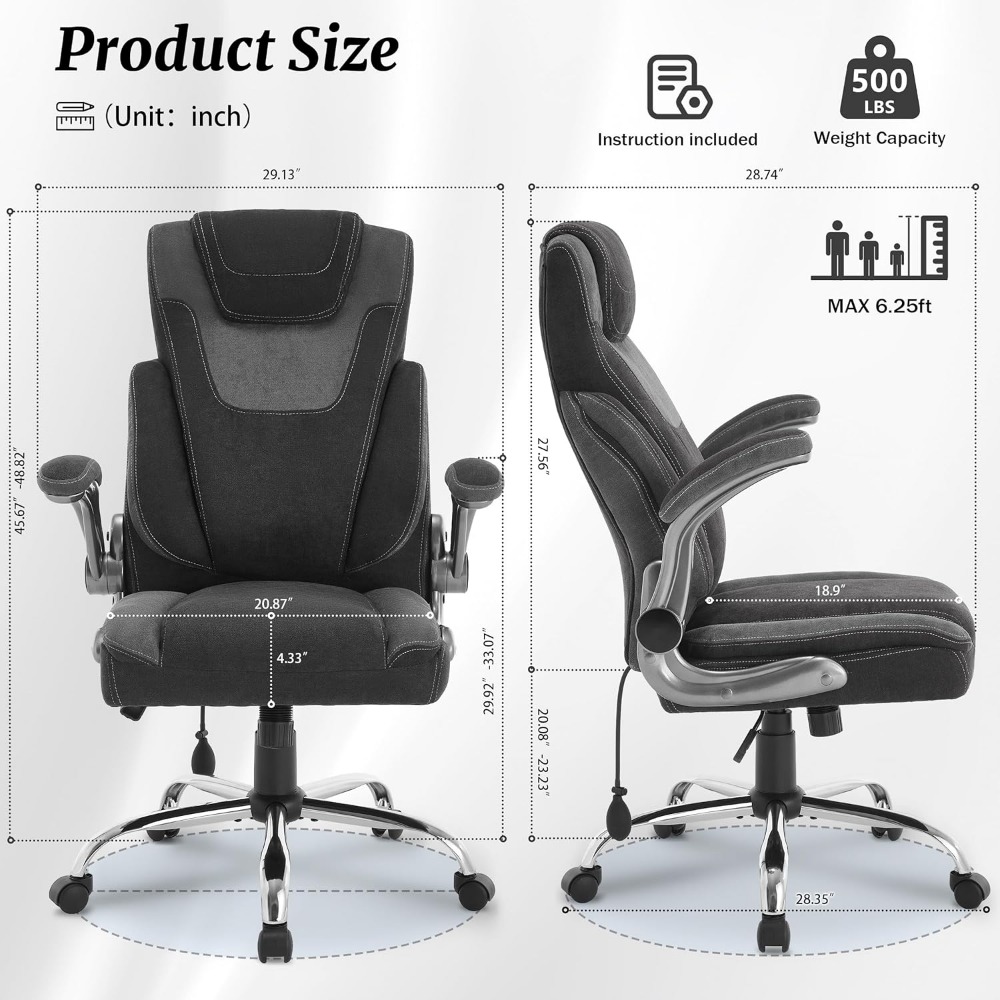 500파운드 대형 및 키 큰 사람들을 위한 사무용 의자 - Office X Furniture 리뷰 및 가격
