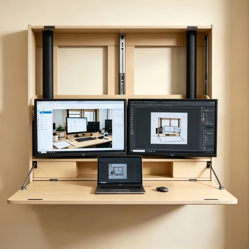 공간 절약형 홈 워크스테이션, 27인치 초광폭 벽걸이  - Wall Mounted Desk Fold 리뷰 및 가격