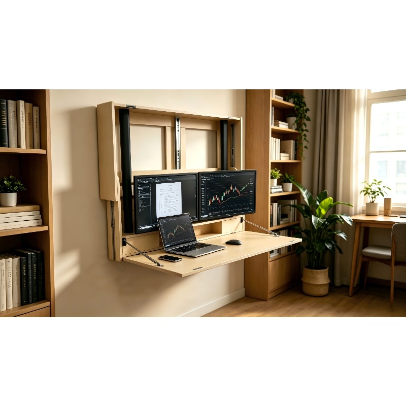 공간 절약형 홈 워크스테이션, 27인치 초광폭 벽걸이  - Wall Mounted Desk Fold 리뷰 및 가격