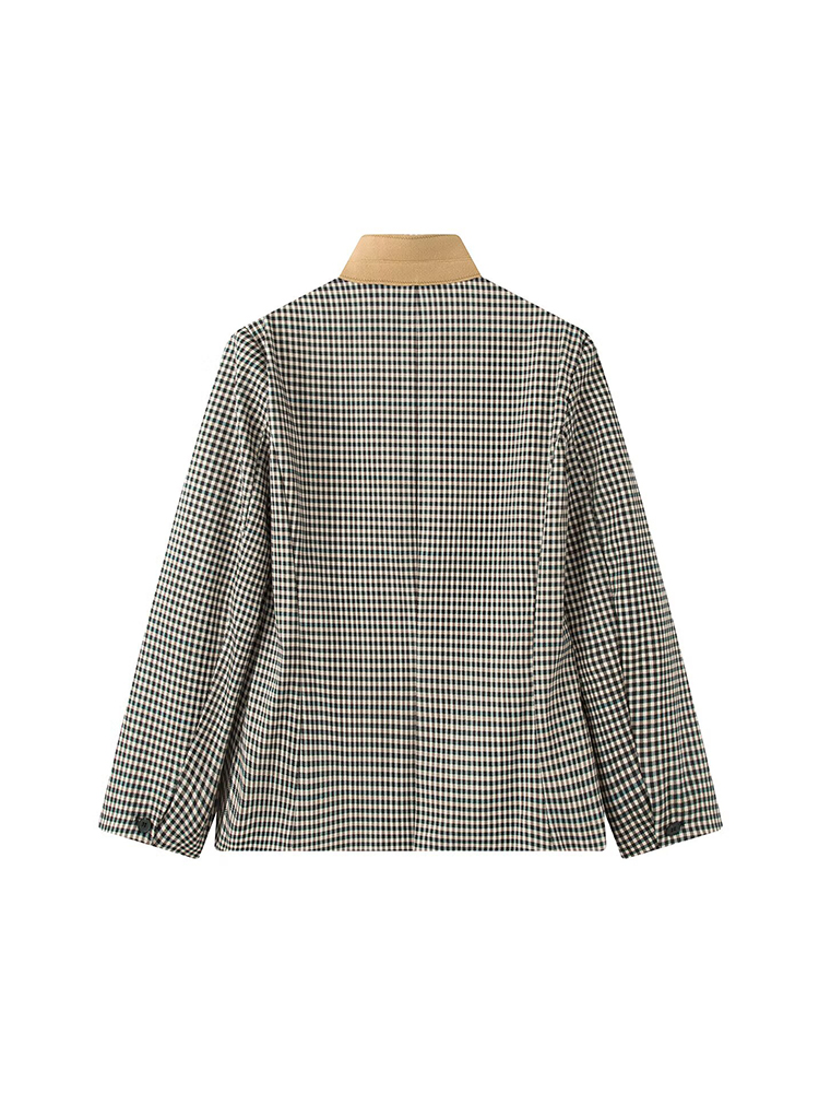 TFMLN 여성용 빈티지 체크 블레이저 코트 스탠드 넥 - Coat Rack Standing 리뷰 및 가격